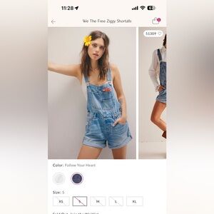 We the Free Ziggy Shortalls size S